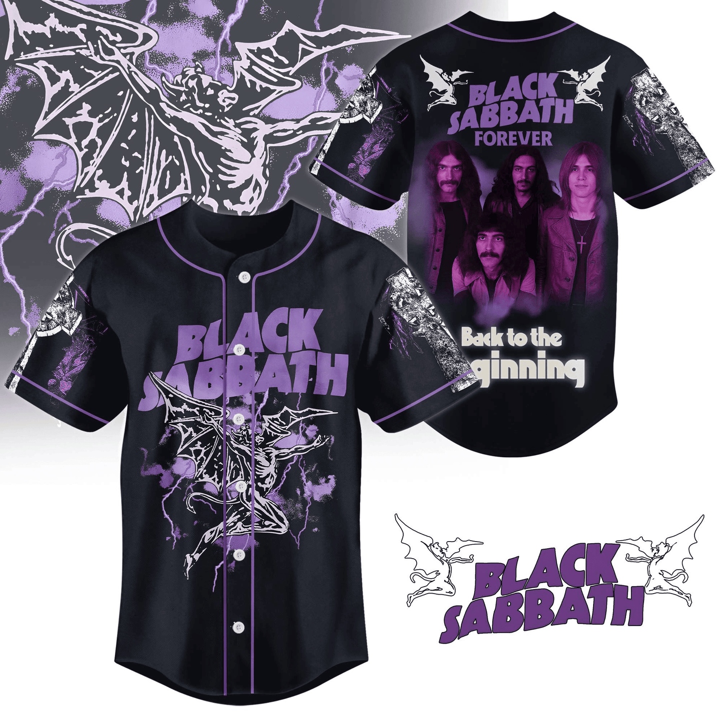 LIMITED EDITION - NEW CUSTOMIZED BLACK SABBATH x OZZY OSBOURNE BASEBALL JERSEY