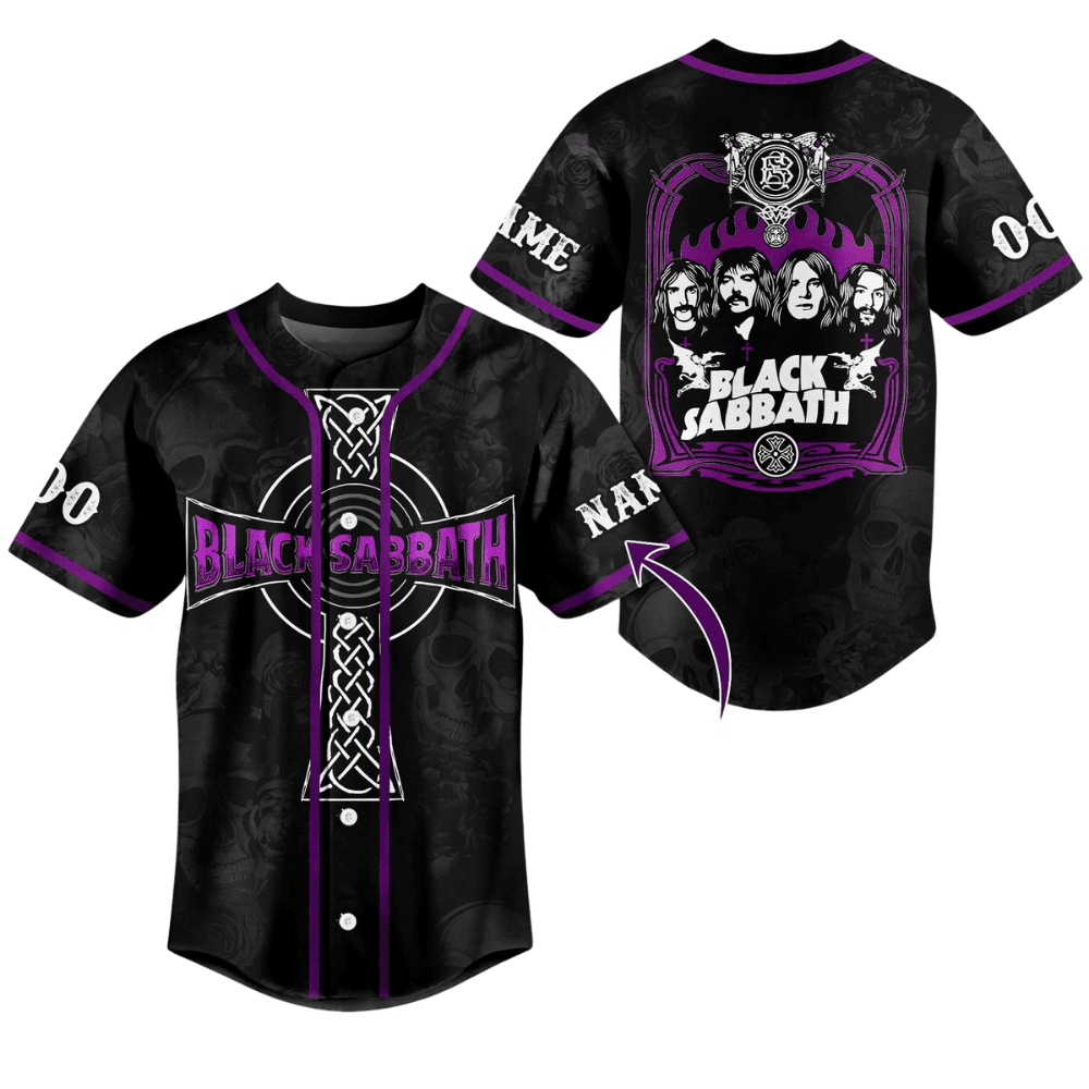 LIMITED EDITION - NEW CUSTOMIZED BLACK SABBATH x OZZY OSBOURNE BASEBALL JERSEY