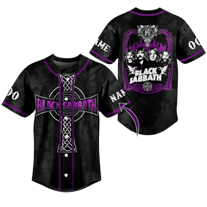 LIMITED EDITION - NEW CUSTOMIZED BLACK SABBATH x OZZY OSBOURNE BASEBALL JERSEY