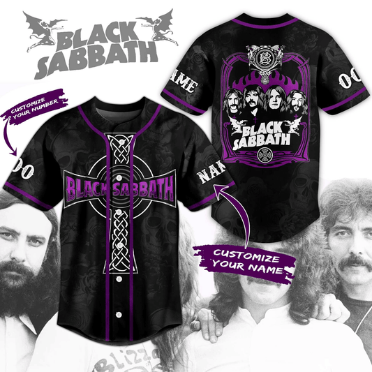 LIMITED EDITION - NEW CUSTOMIZED BLACK SABBATH x OZZY OSBOURNE BASEBALL JERSEY