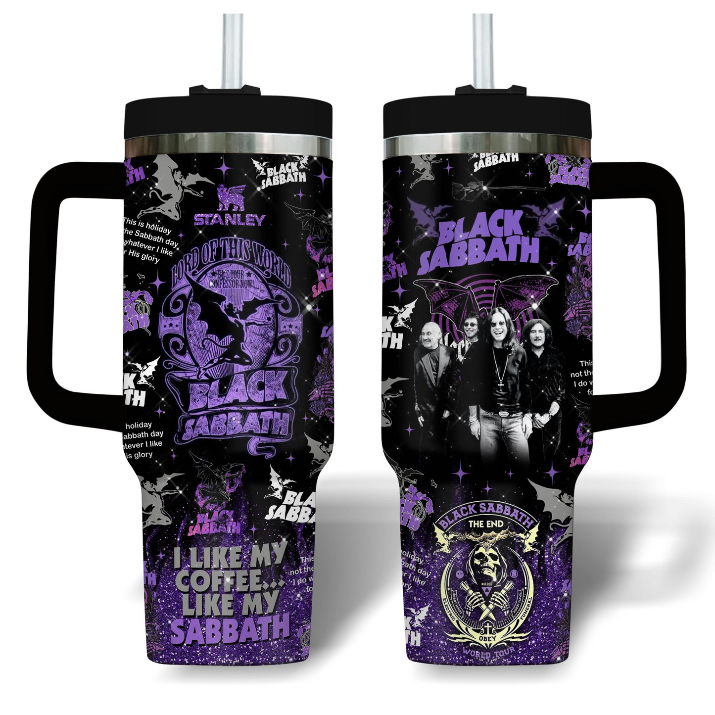 LIMITED EDITION - NEW CUSTOMIZED BLACK SABBATH 40 OZ TUMBLER PERFECT GIFT FOR FAN