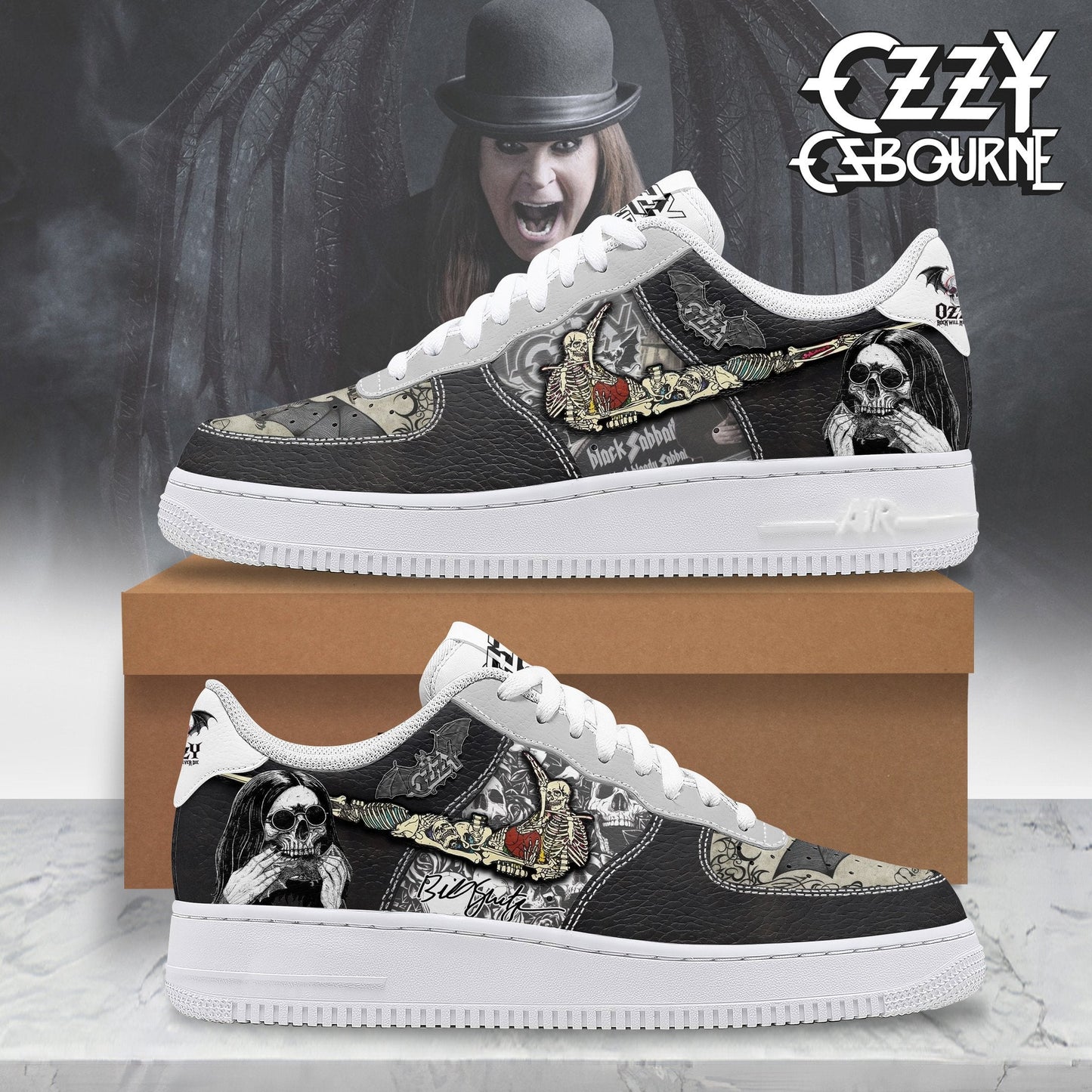 LIMITED EDITION - NEW CUSTOMIZED BLACK SABBATH x OZZY OSBOURNE SNEAKERS