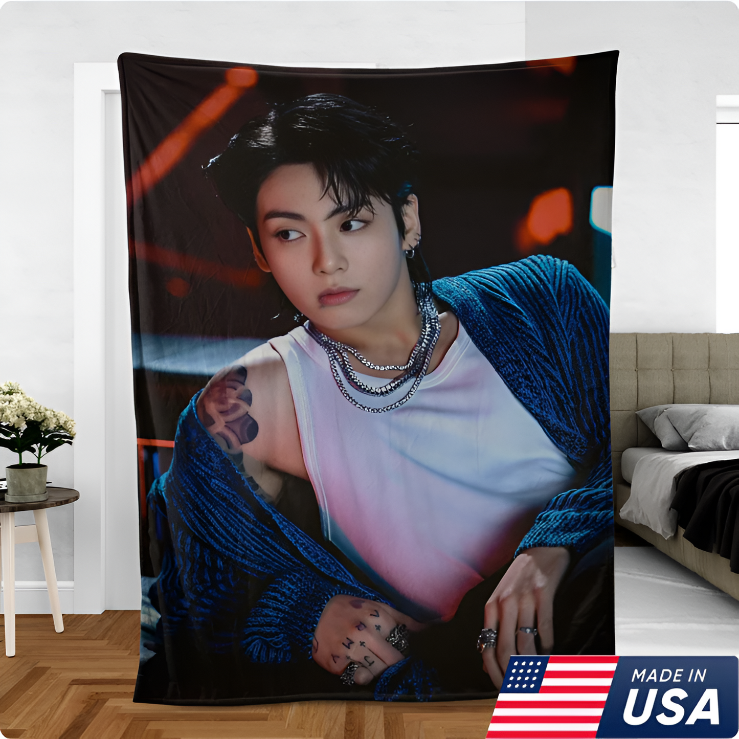 LIMITED EDITION - NEW CUSTOMIZED JUNGKOOK BTS NORMAL & FLEECE BLANKET