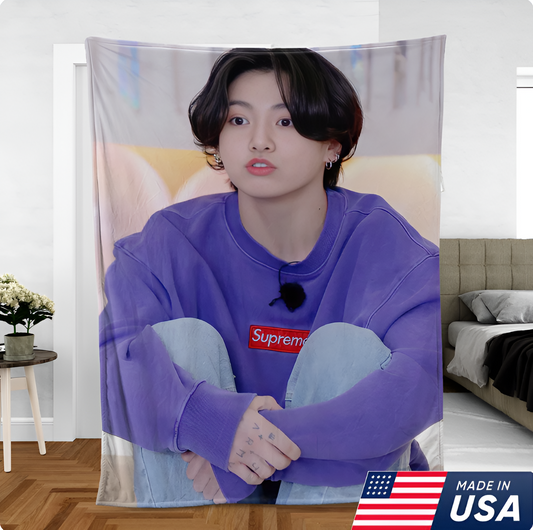 LIMITED EDITION - NEW CUSTOMIZED JUNGKOOK BTS NORMAL & FLEECE BLANKET