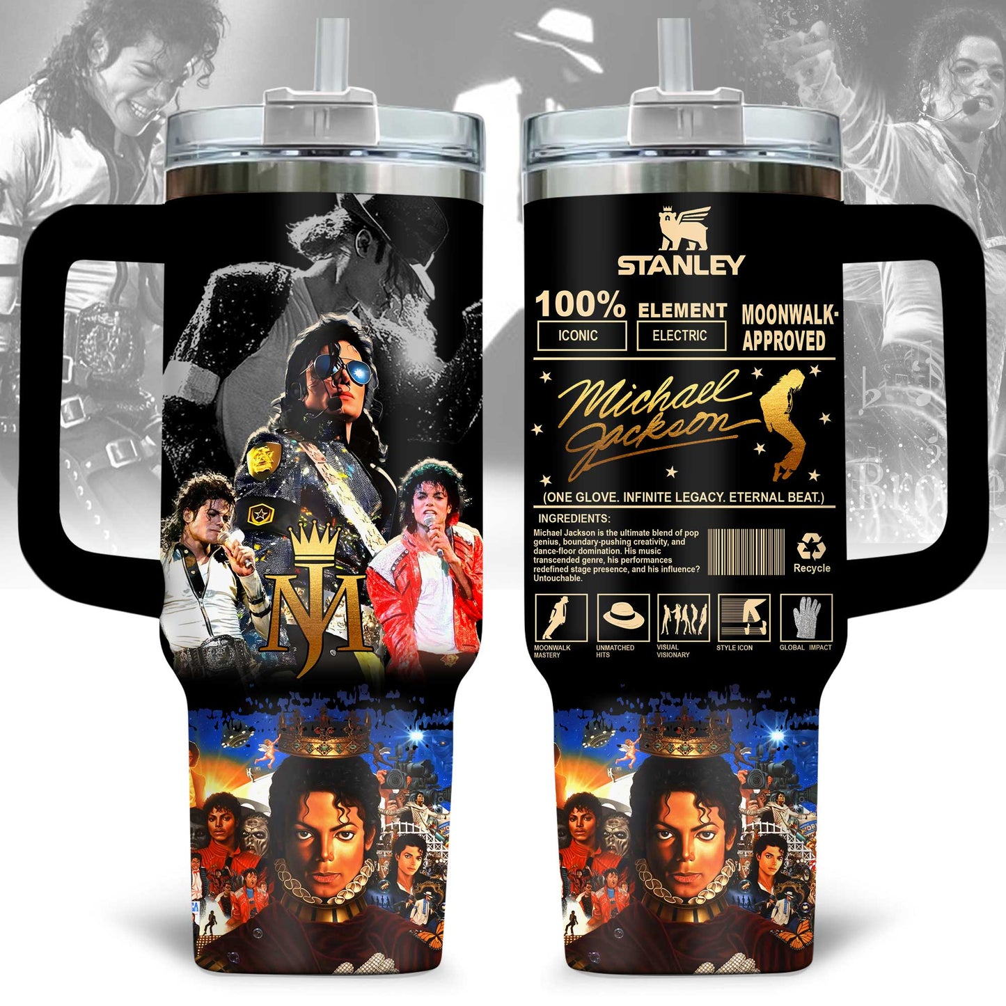 LIMITED EDITION - NEW CUSTOMIZED MICHAEL JACKSON 40 Oz TUMBLER