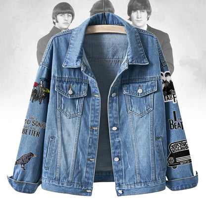 NEW PREMIUM THE BEATLES UNISEX DENIM JACKET