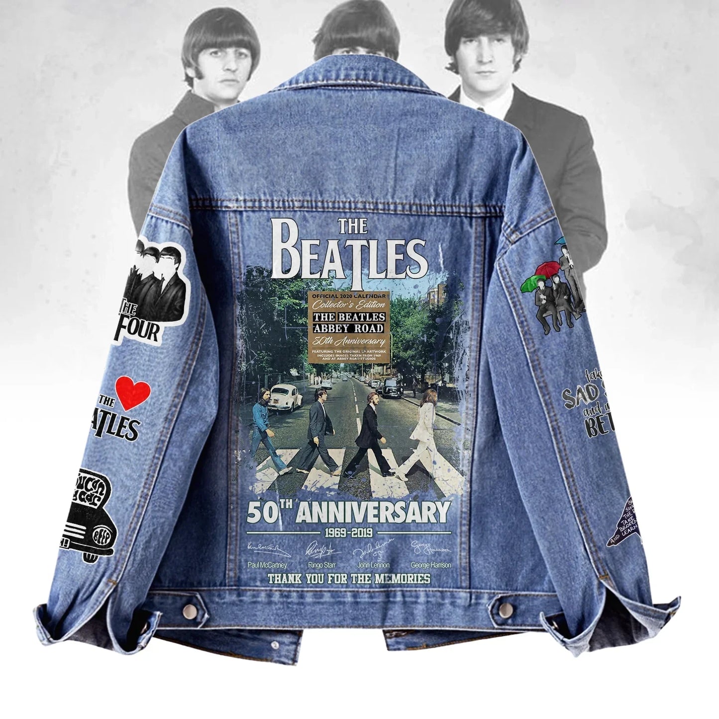 NEW PREMIUM THE BEATLES UNISEX DENIM JACKET