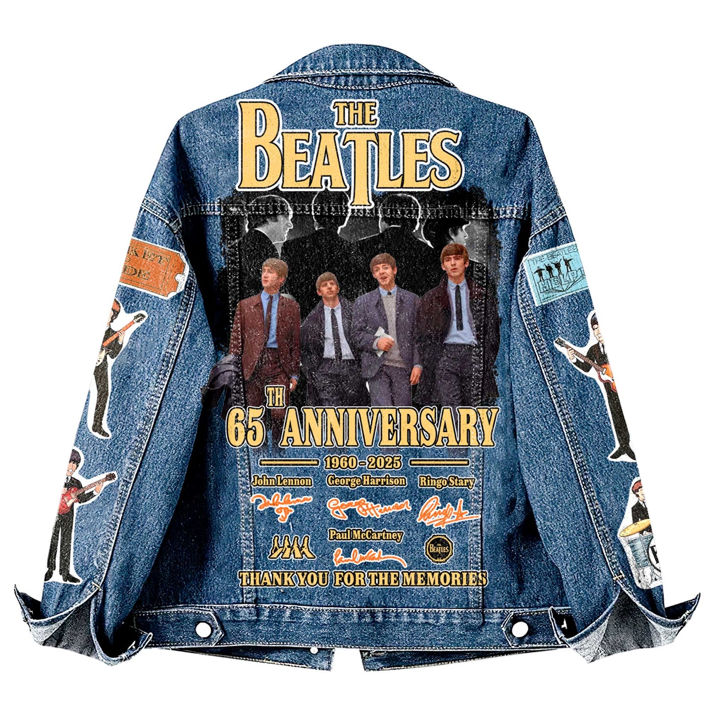NEW PREMIUM THE BEATLES UNISEX DENIM JACKET