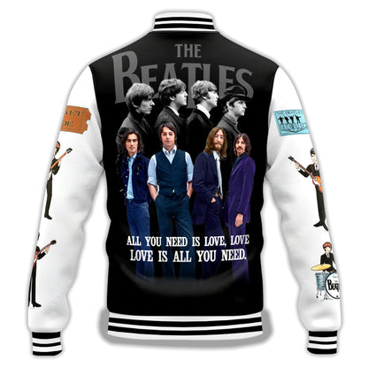 LIMITED EDITION - NEW CUSTOMIZED THE BEATLES SATIN VARSITY & BASEBALL JACKET