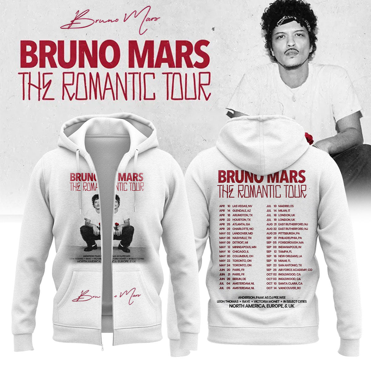 LIMITED EDITION - NEW CUSTOMIZED BRUNO MARS T-SHIRT, HOODIE, ZIP HOODIE